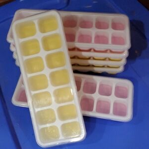 Yellow and Pink Silicone Ice Cube Trays